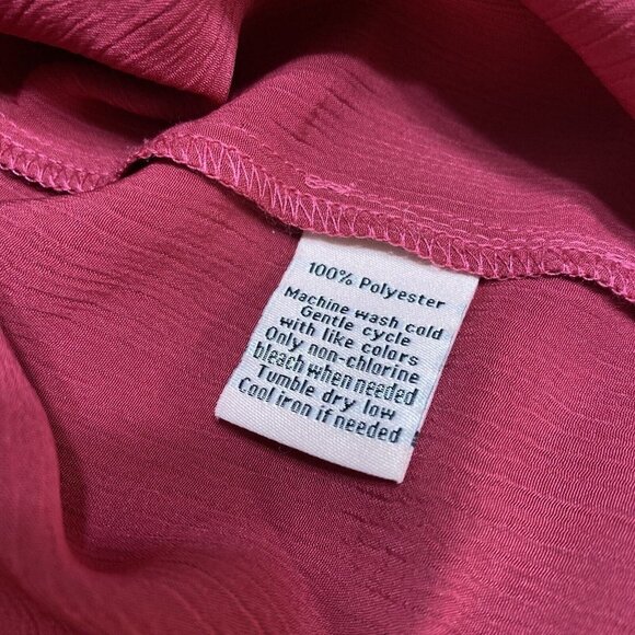 JUICY COUTURE Tunic Top Women's Blouse Long Sleeve Semi Sheer Red Size XXL - Picture 9 of 9